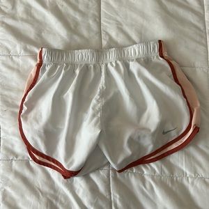 White and Orange Nike Shorts